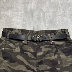 Unbranded Skater Belt Mens 30-36 Black Cyber Grunge Y2K Star Buckle